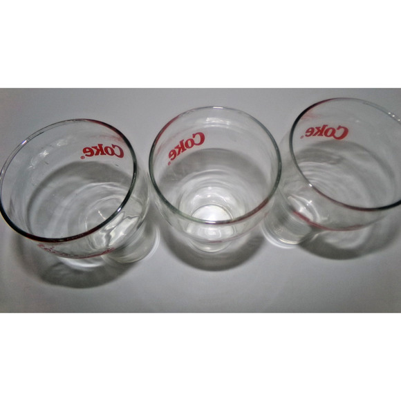 Vintage Coca-Cola Coke Soda Fountain Glass Red Double SIded Logo Red Letter Coke - Picture 3 of 16